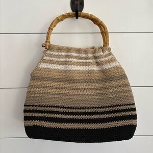 Vintage 1990s Woven Cotton Mix Handbag